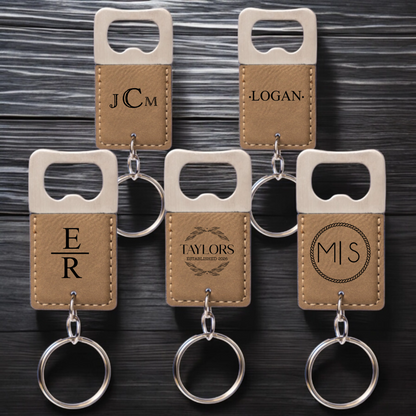 Set of 5 Personalized Keychain Bottle Openers - Signature Designs