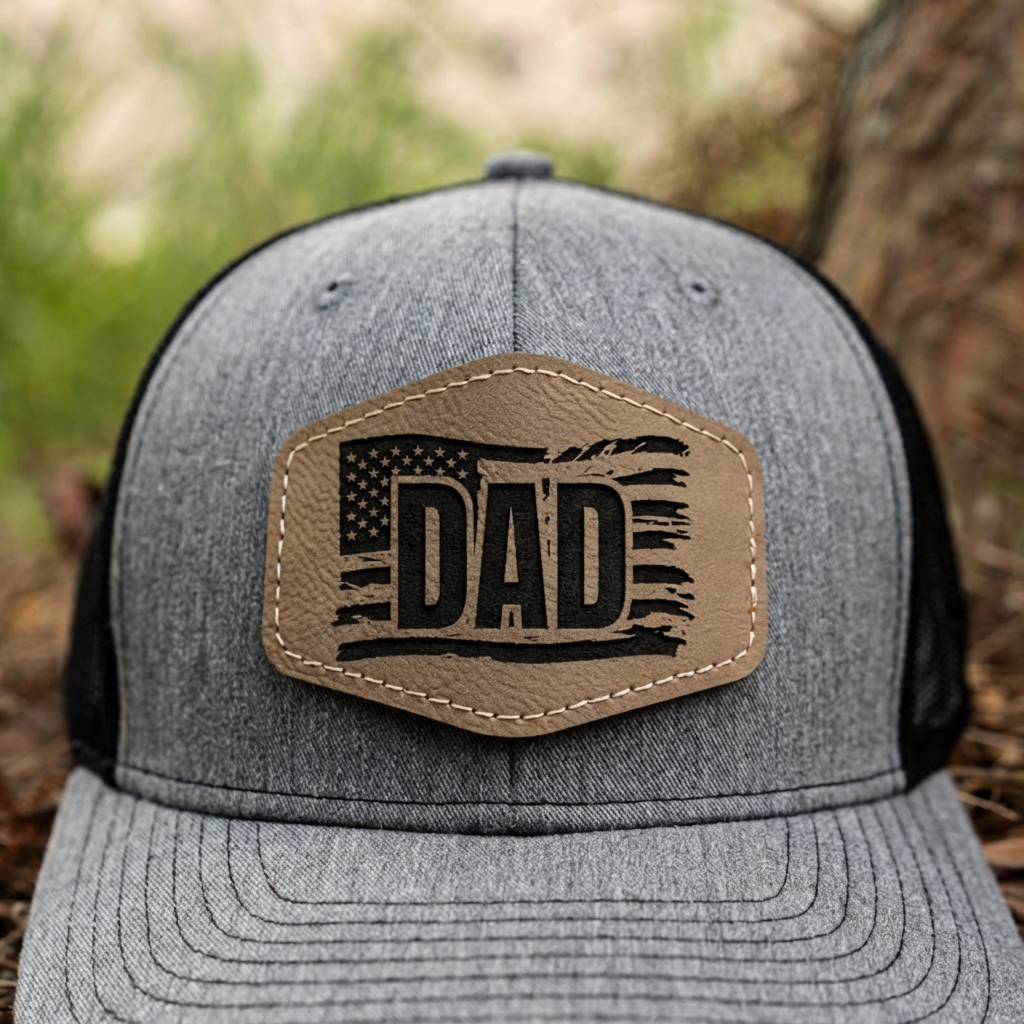 Customized Dad Trucker Hat with Engraved Patch
