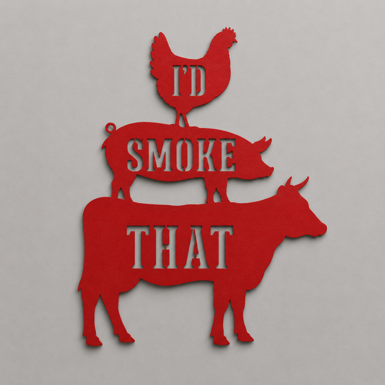 "I'd Smoke That" BBQ Metal Sign