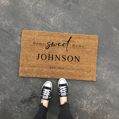 Customized Doormat - Home Sweet Home + Name / Year Est