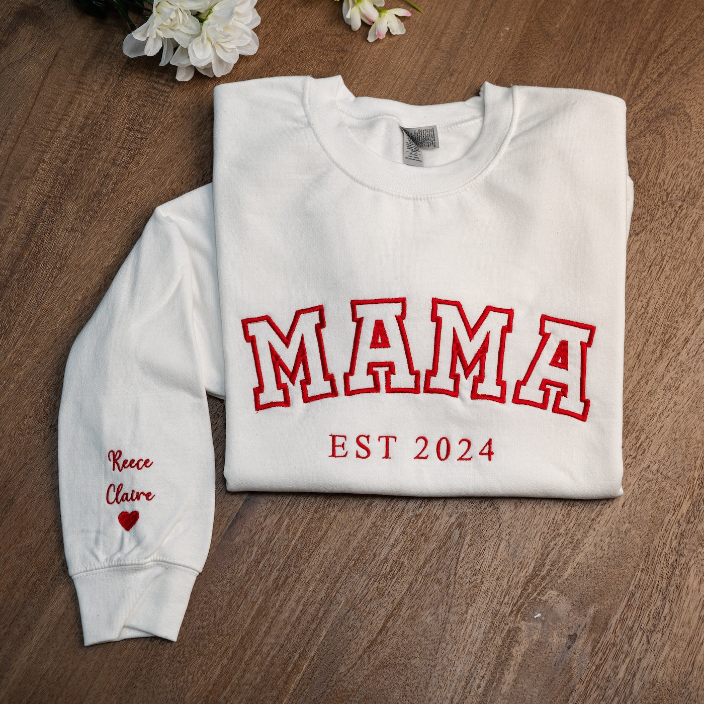 Custom Embroidered Mama/Grandma Family Names Sweatshirt