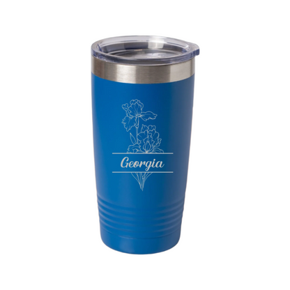 Customized Split Birth Floral 20oz Tumblers with Silver Lip