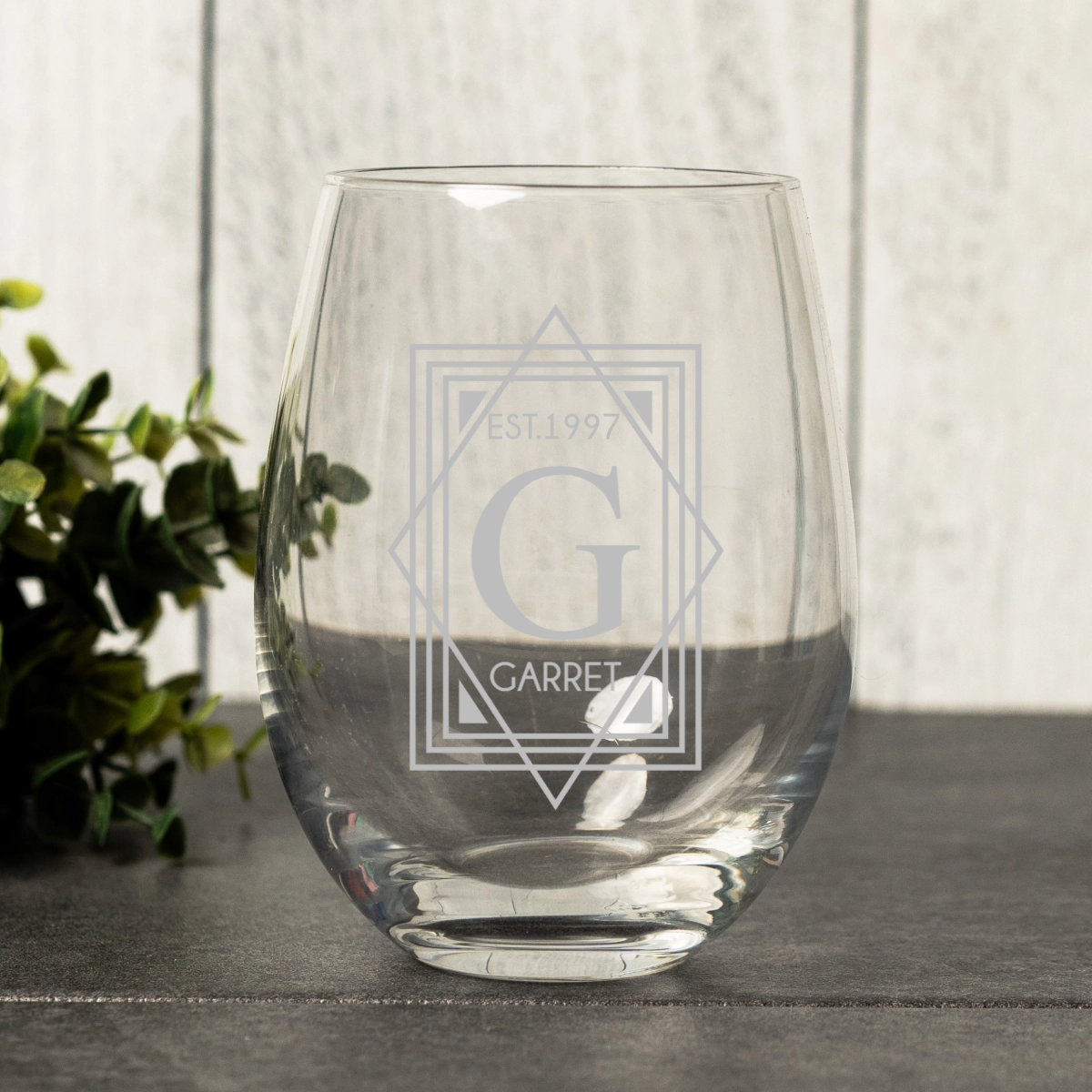 Engraved Stemless Wine Glass - Signature Designs