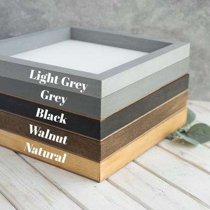 Custom Square Framed Wood Photo Print – Custom Picture with Optional Text