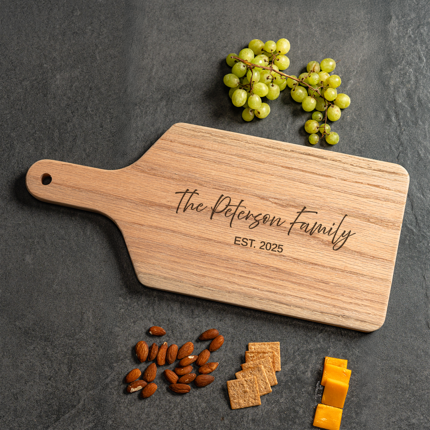 Customized Large Paddle Cutting Boards - Elegant Name & Date Designs