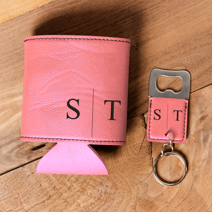 Customized Can Cooler & Bottle Opener Gift Set