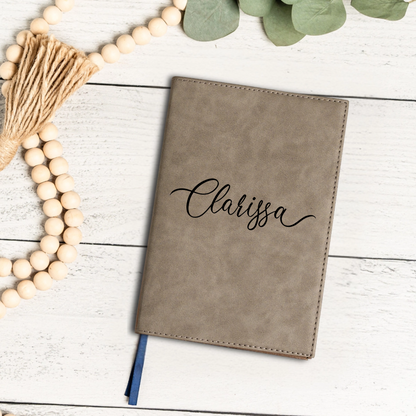 Customized Leather Journal with Name - Script