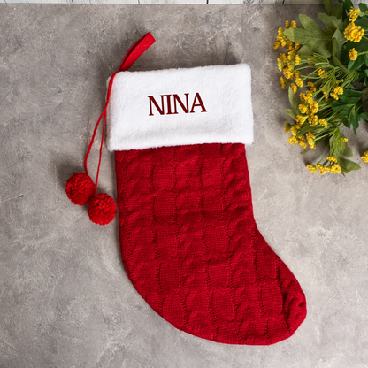 Customized Knit Stockings with Cuff