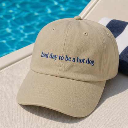 Embroidered "Bad Day to Be a Hotdog Embroidered" Baseball Cap