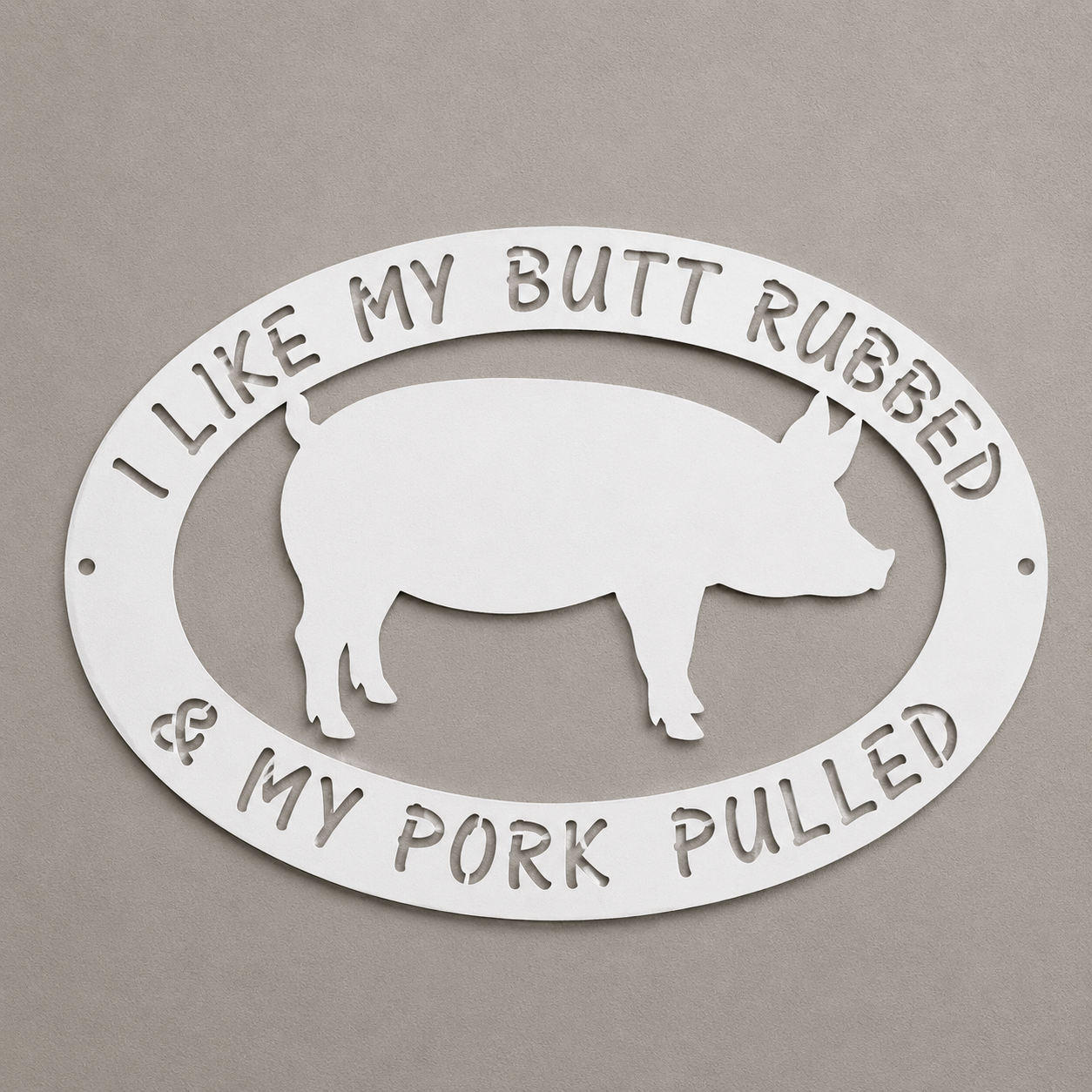 Butt Rubbed and Pork Pulled BBQ Metal Sign