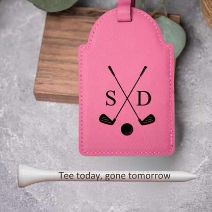 Customized Golf Bag Tag & Custom Engraved Tees