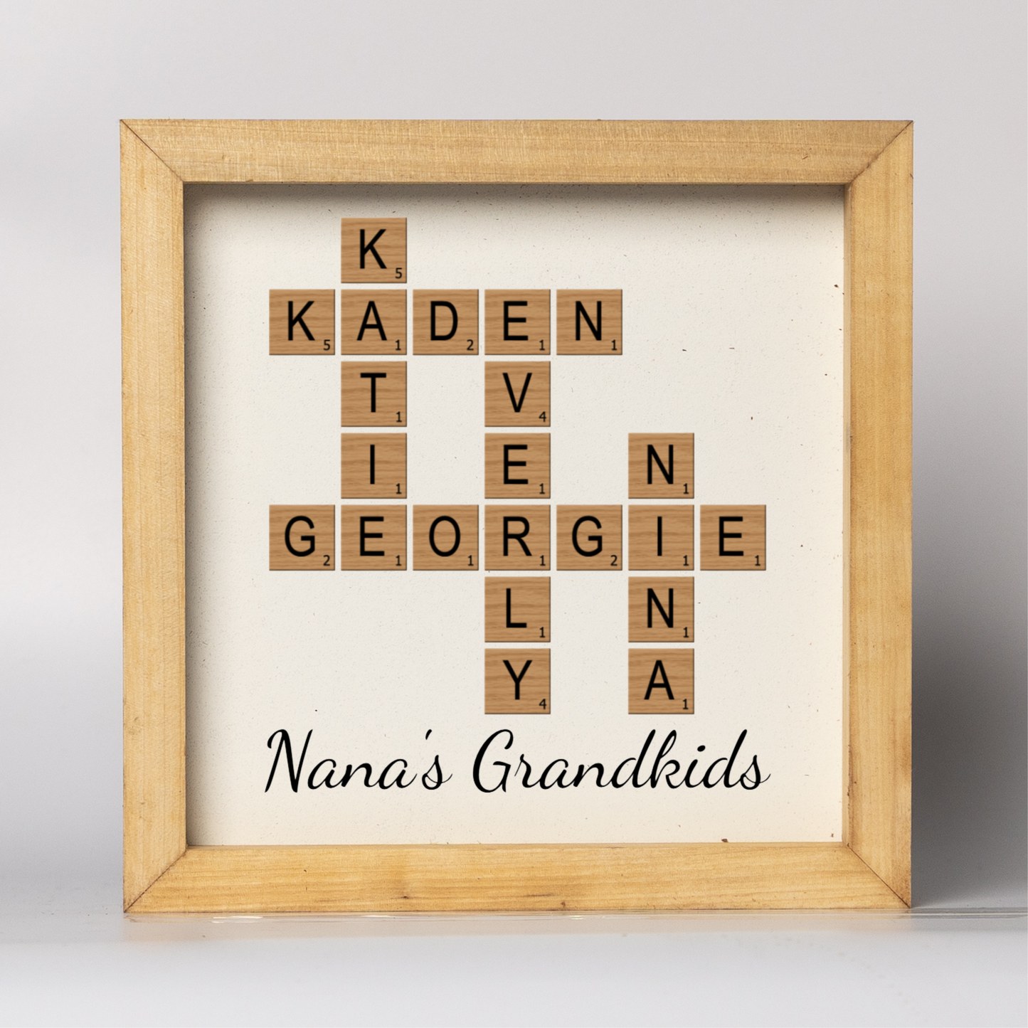 Customized Grandparents Crossword Puzzle Sign