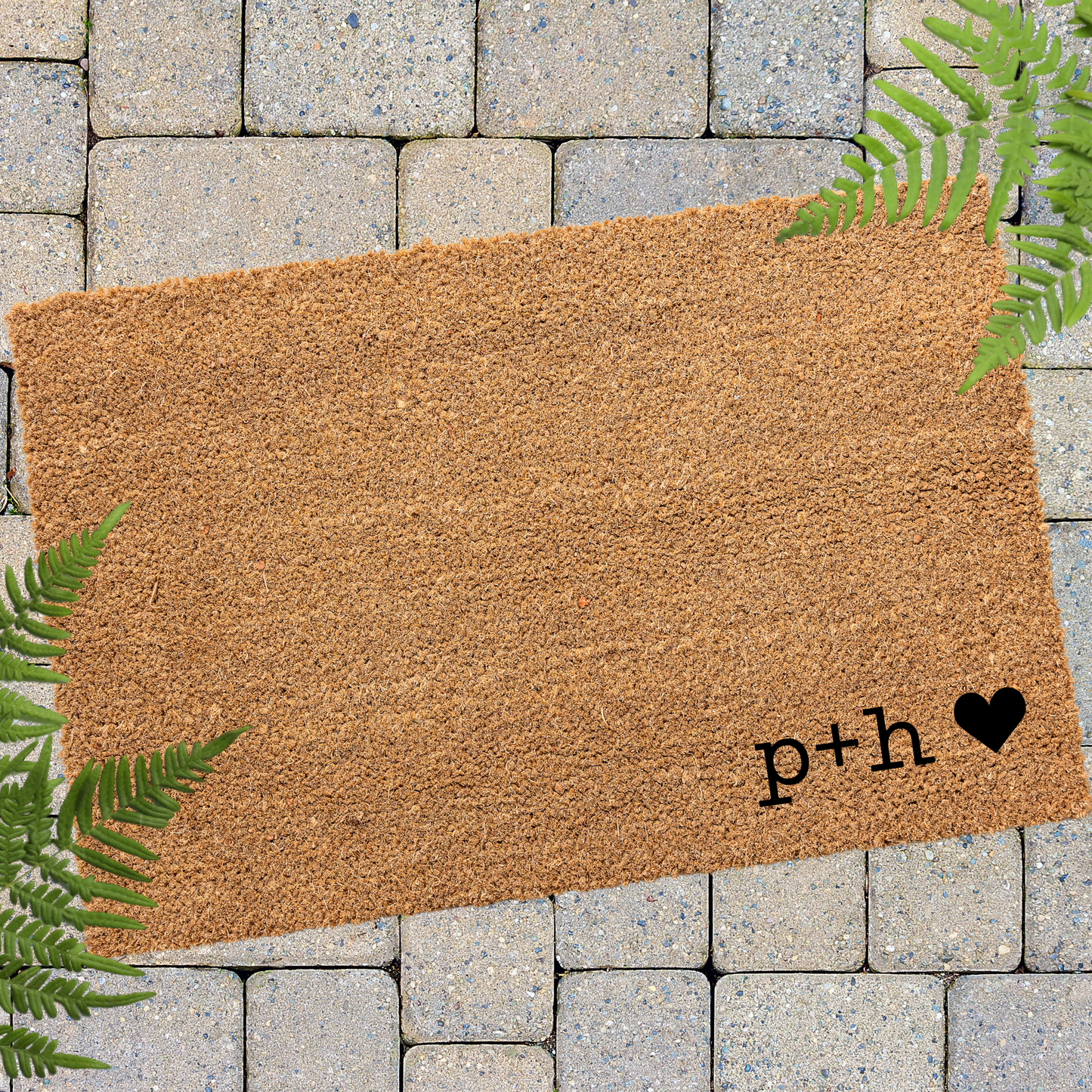 Customized Initials + Heart Doormat
