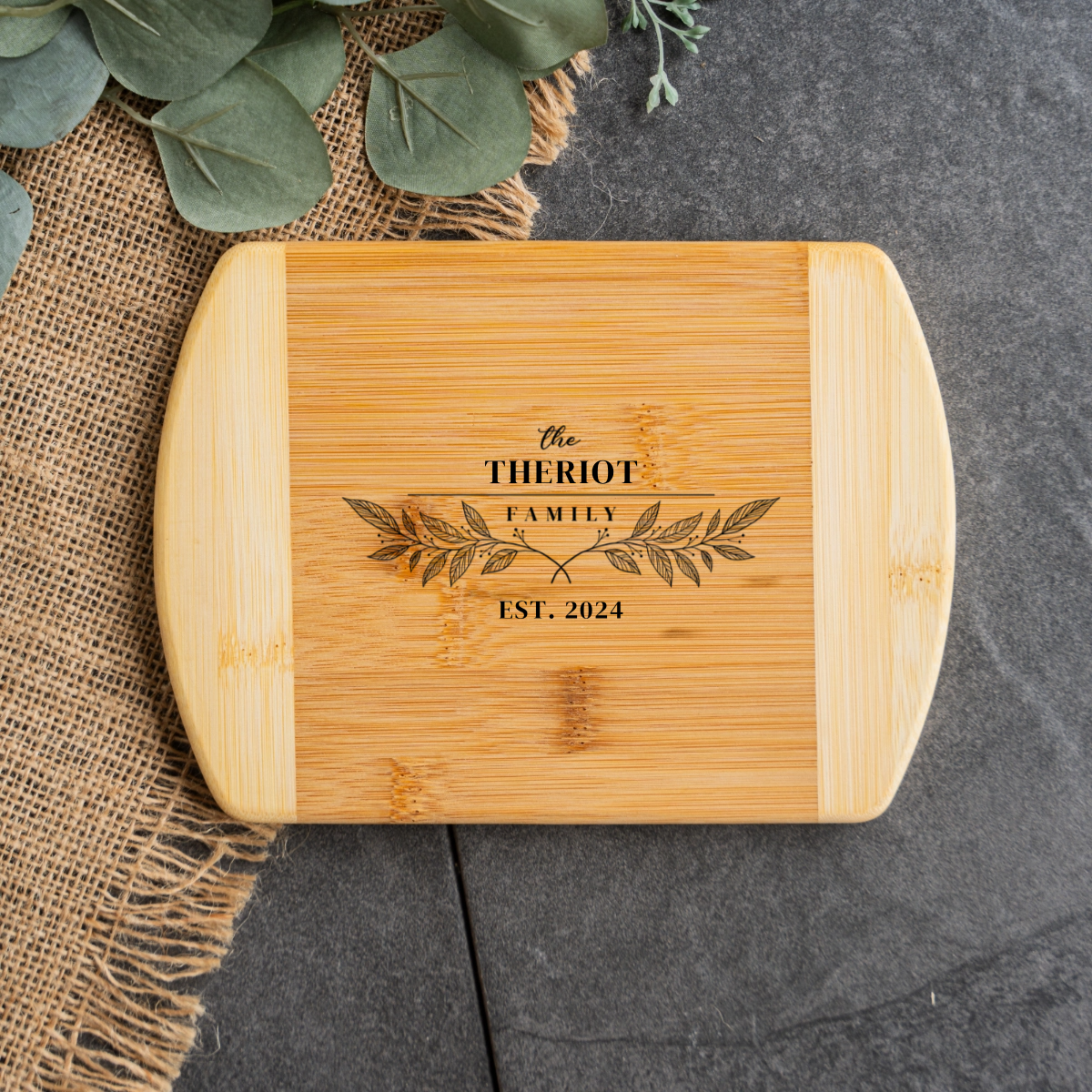 Customized 6x8 Bamboo Rounded Edge Cutting Board