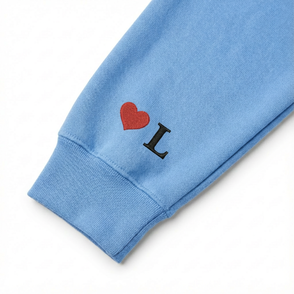 Customized Embroidered Initial Heart Sweatshirt