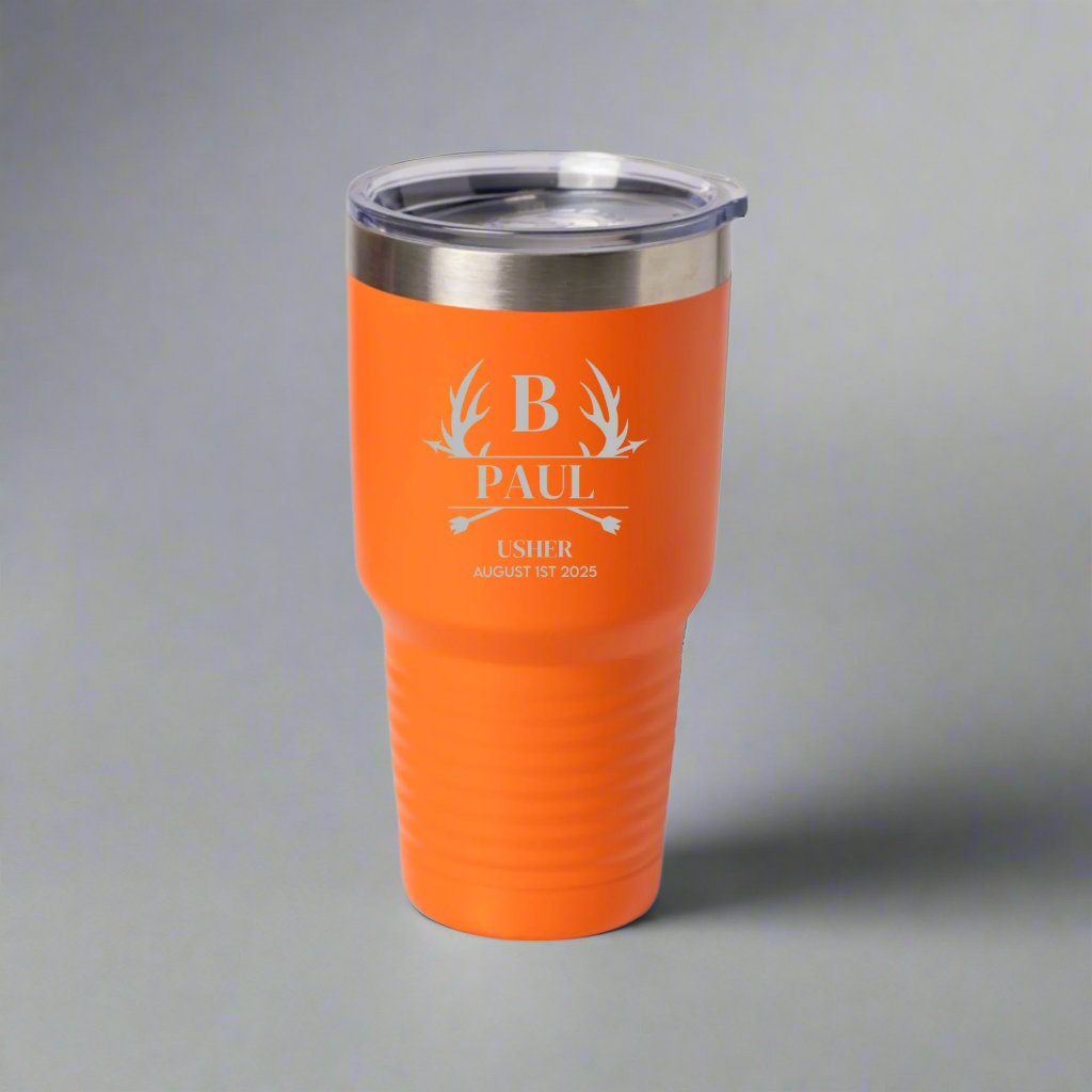 Customized 30oz Tumbler with Silver Lip - Groomsmen, Bridesmaids, Best Man