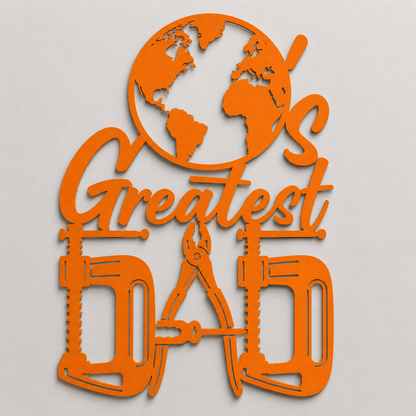 World's Greatest Dad Metal Sign
