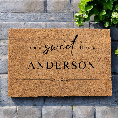 Customized Doormat - Home Sweet Home + Name / Year Est
