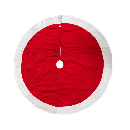 Custom Embroidered Red Velvet Tree Skirt