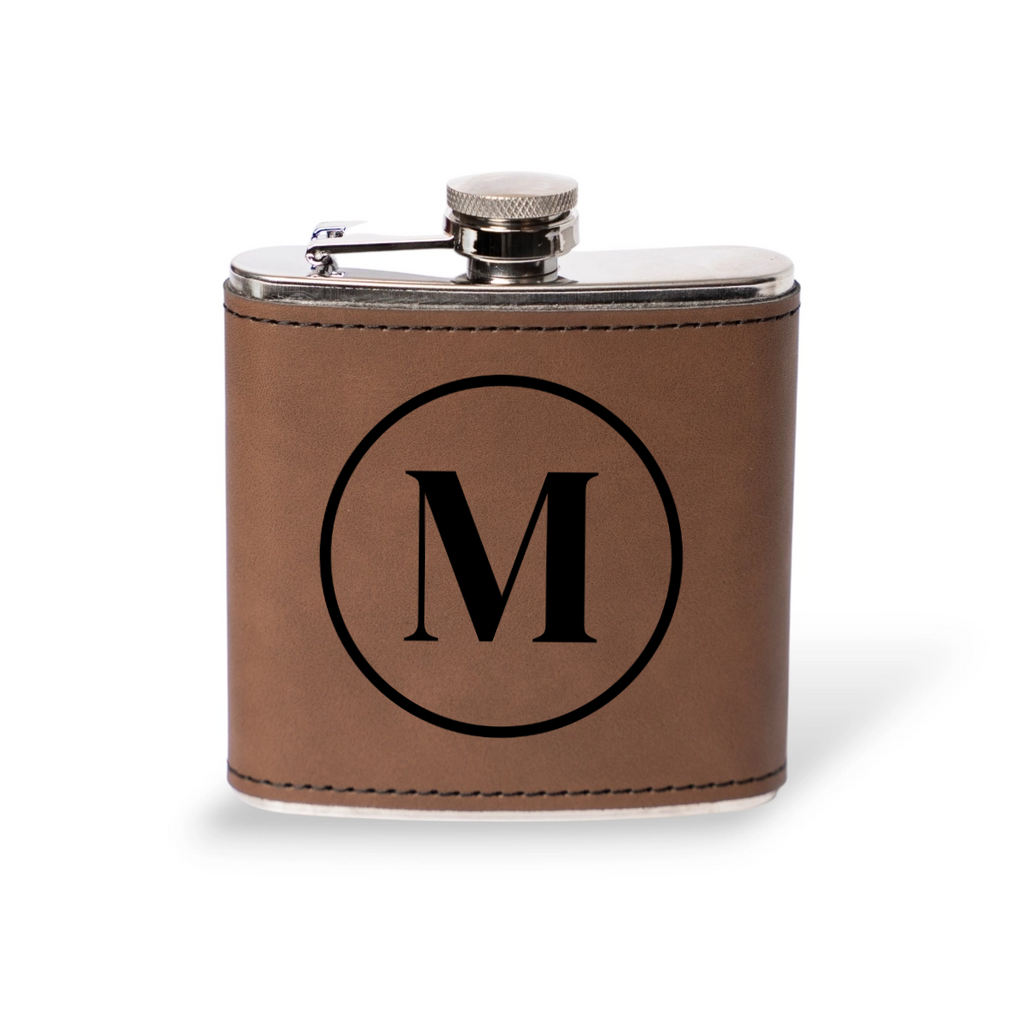 Customized Leather Wrapped Stainless Steel Flasks