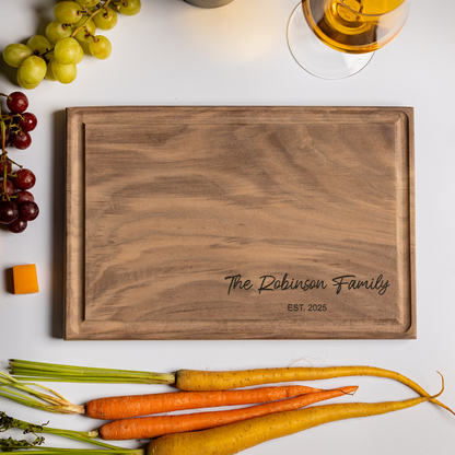 Customized Rectangle Cutting Boards - Elegant Name & Date Designs Bottom Right