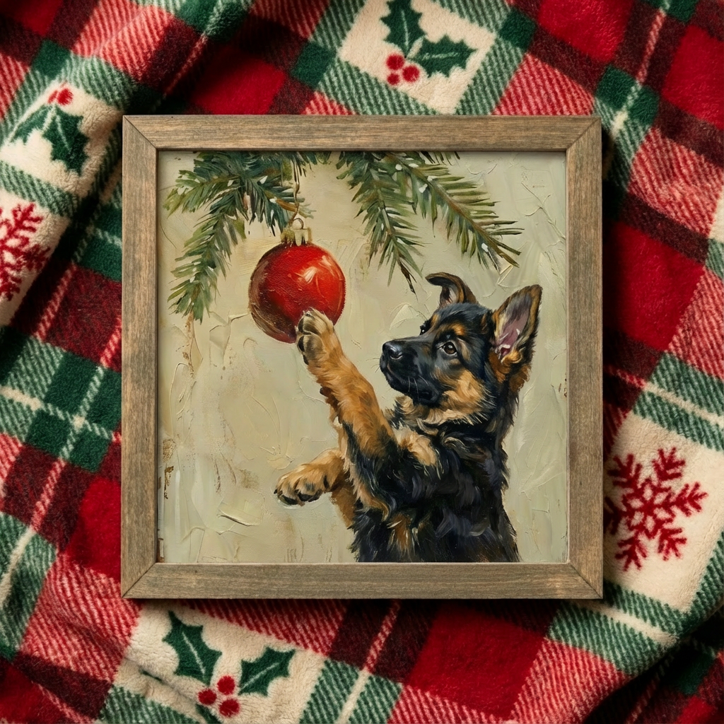 Framed Christmas Dog Prints