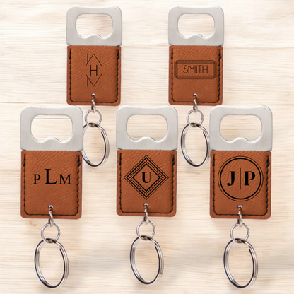 Set of 5 Personalized Keychain Bottle Openers - Signature Designs