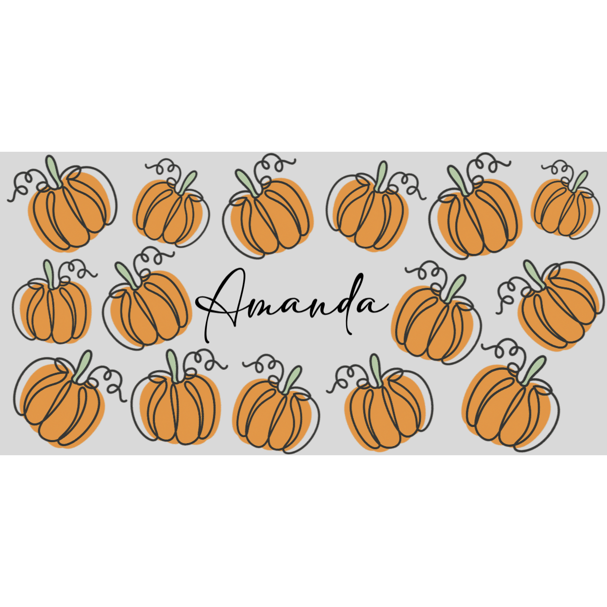 Custom 16oz Glass Can with Pumpkin Print