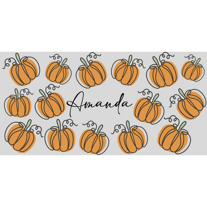 Custom 16oz Glass Can with Pumpkin Print