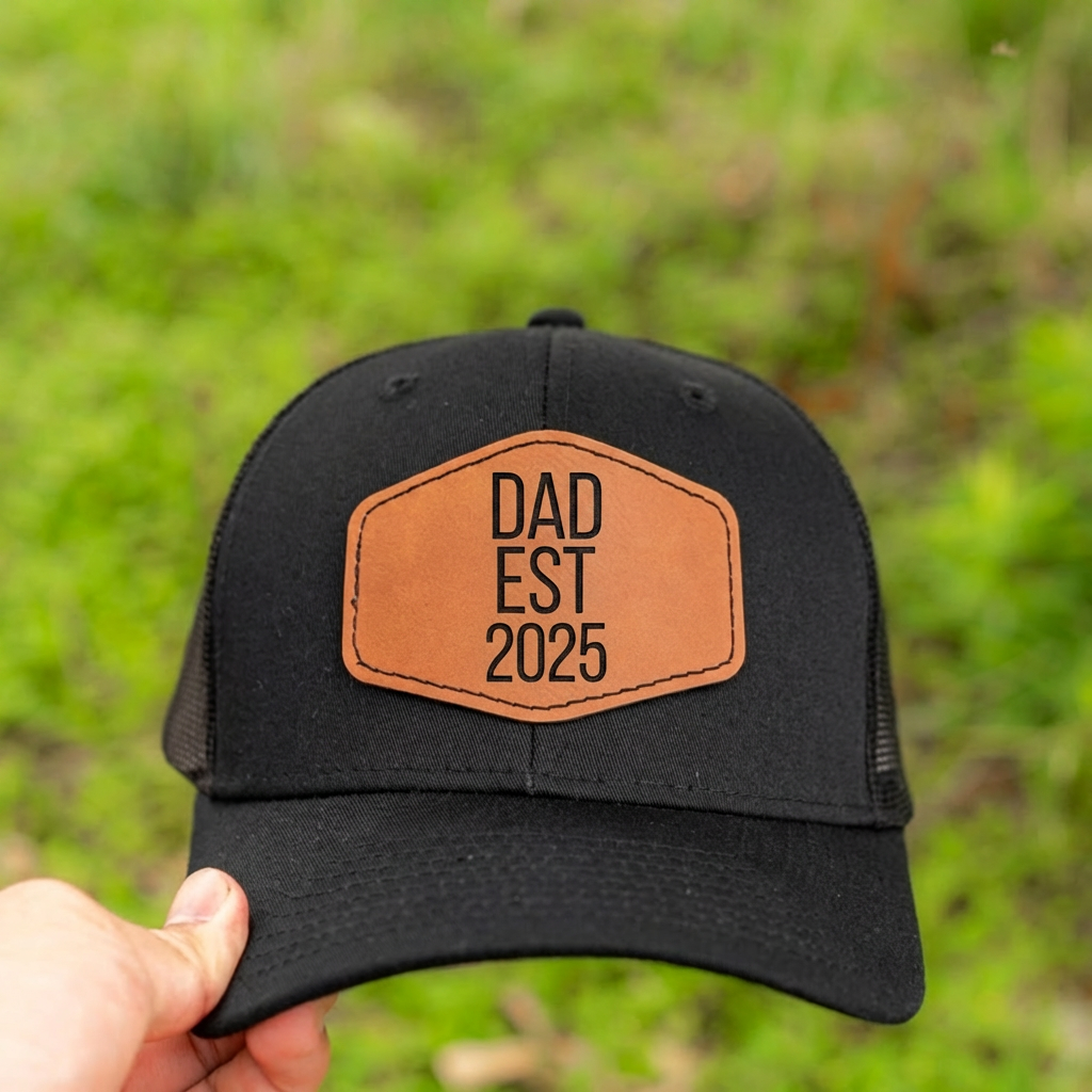 Customized Dad Trucker Hat with Engraved Patch