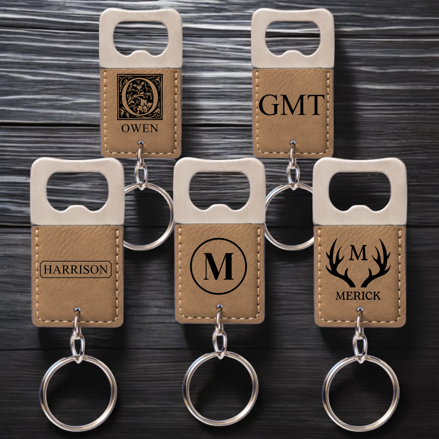 Set of 5 Personalized Keychain Bottle Openers