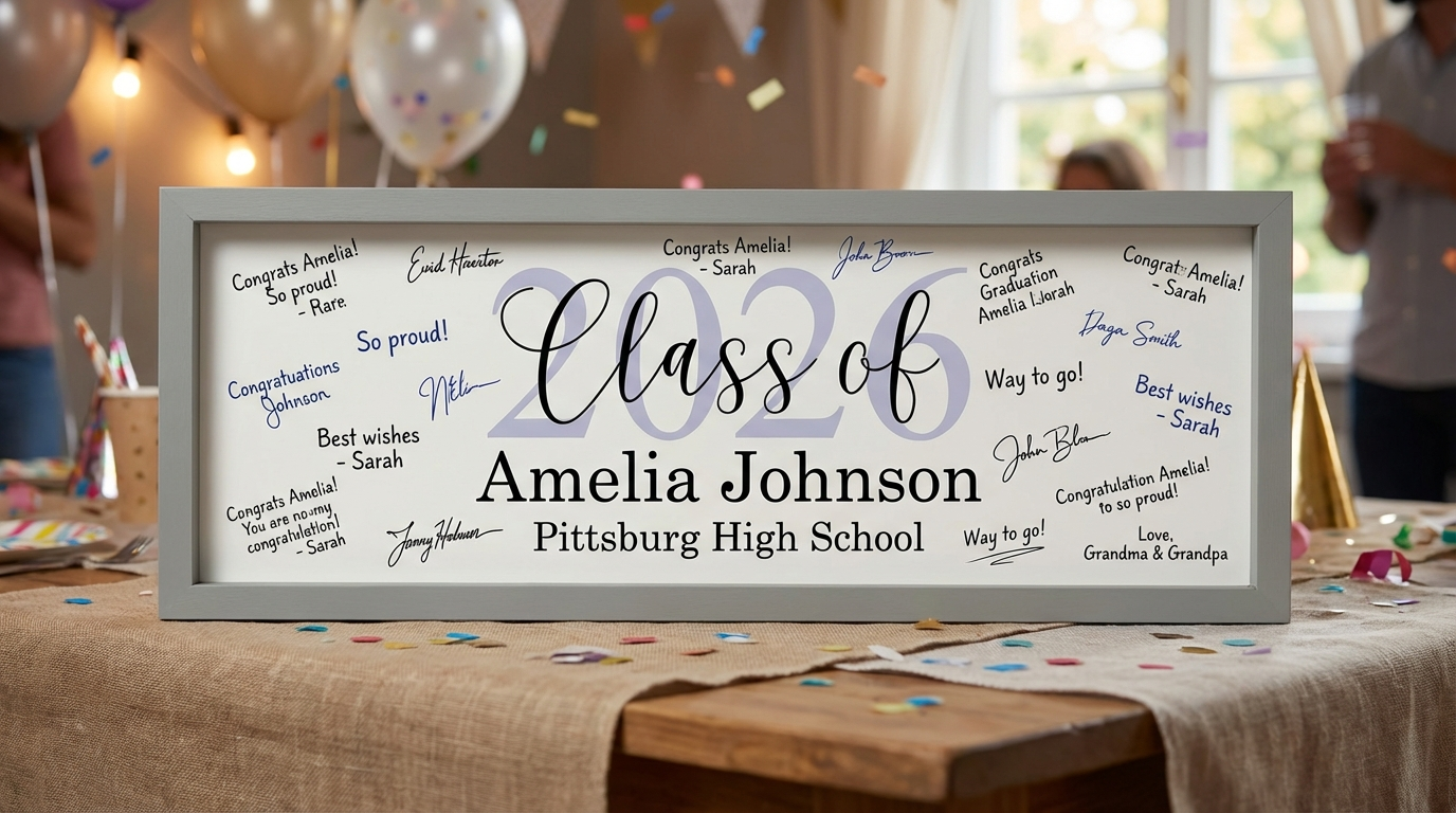 Customized Graduation Guestbook Framed Sign