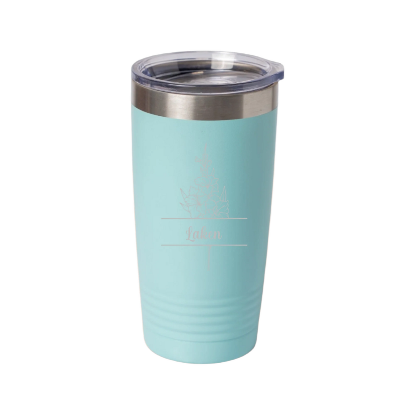 Customized Split Birth Floral 20oz Tumblers with Silver Lip