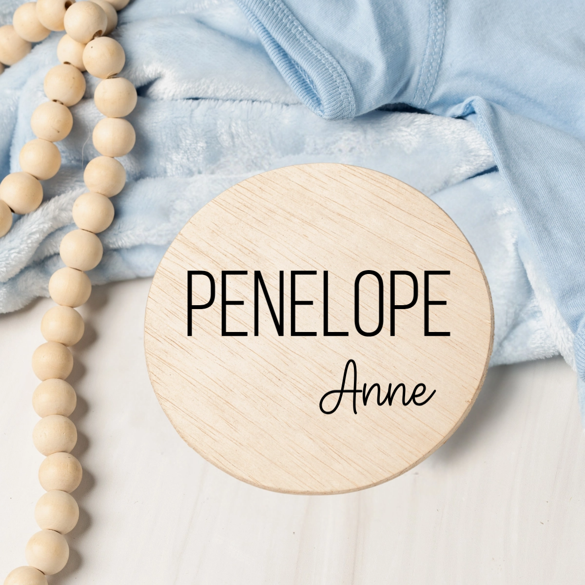 Customized Baby Announcement Wood Circles