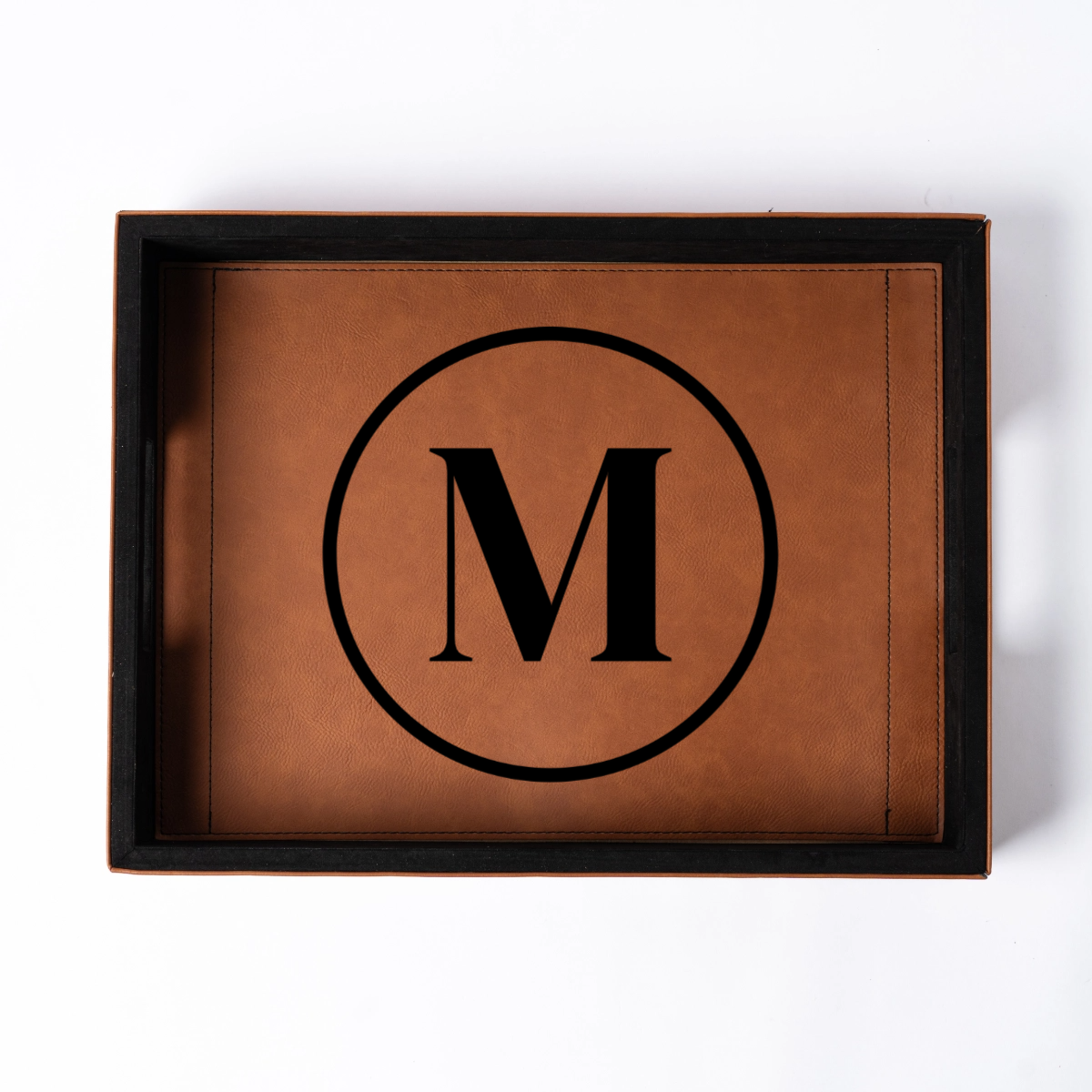 Customized Brown Leather Serving Tray