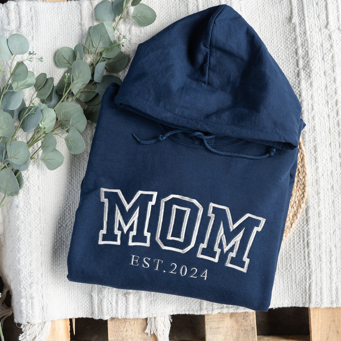 Embroidered Mama Hoodie with Est. Year