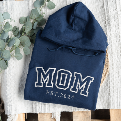 Embroidered Mama Hoodie with Est. Year