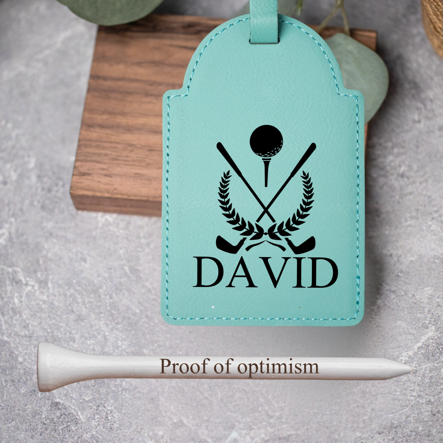 Customized Golf Bag Tag & Custom Engraved Tees