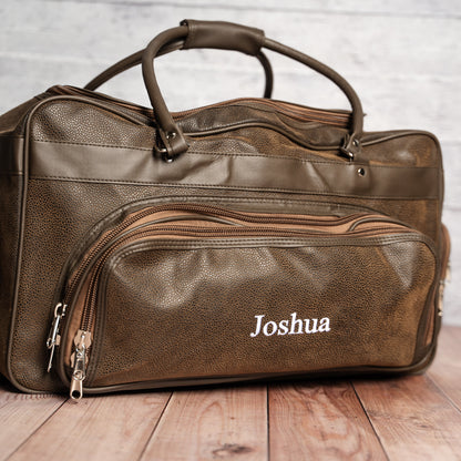 Set of 5 Leather Weekender Duffle Bags - Groomsmen Gift