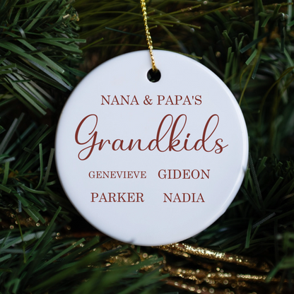 Customized Grandparents Grandchildren Ornament
