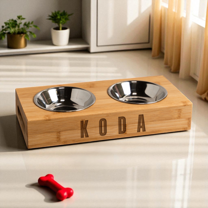Customized Wood Pet Feeding Stand with Dog Bowls