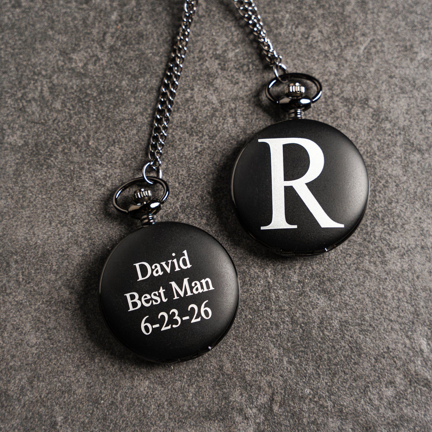 Customized Black Pocket Watch
