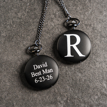 Customized Black Pocket Watch