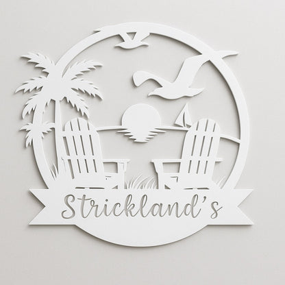 Customized Metal Sign Beach Design
