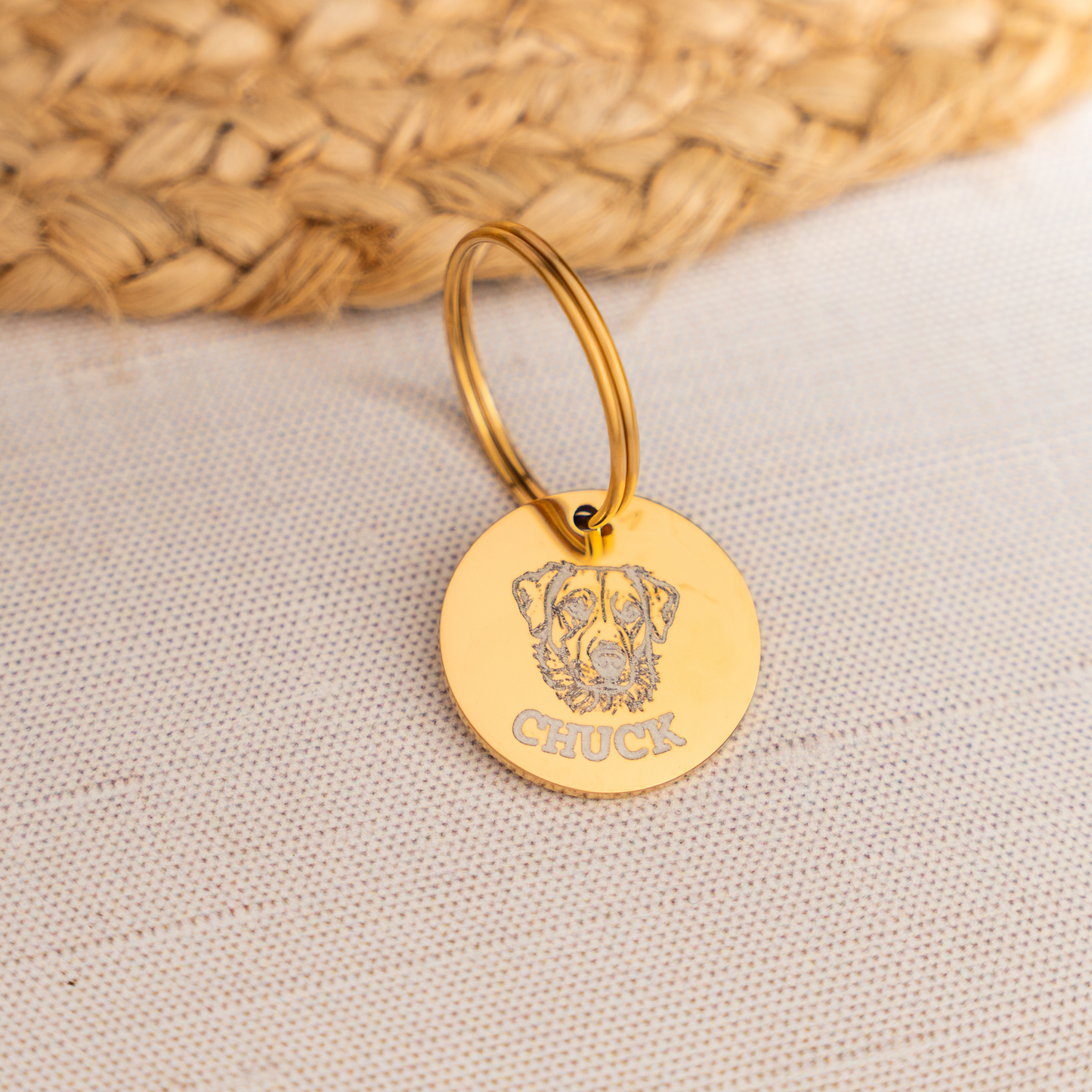 Custom Engraved Pet Portrait Keychains