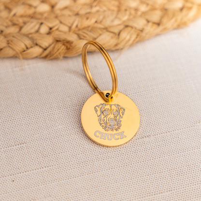 Custom Engraved Pet Portrait Keychains