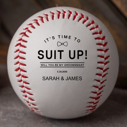 Customized Groomsmen Proposal Baseballs