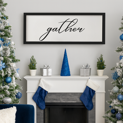 Gather Wood Framed Sign