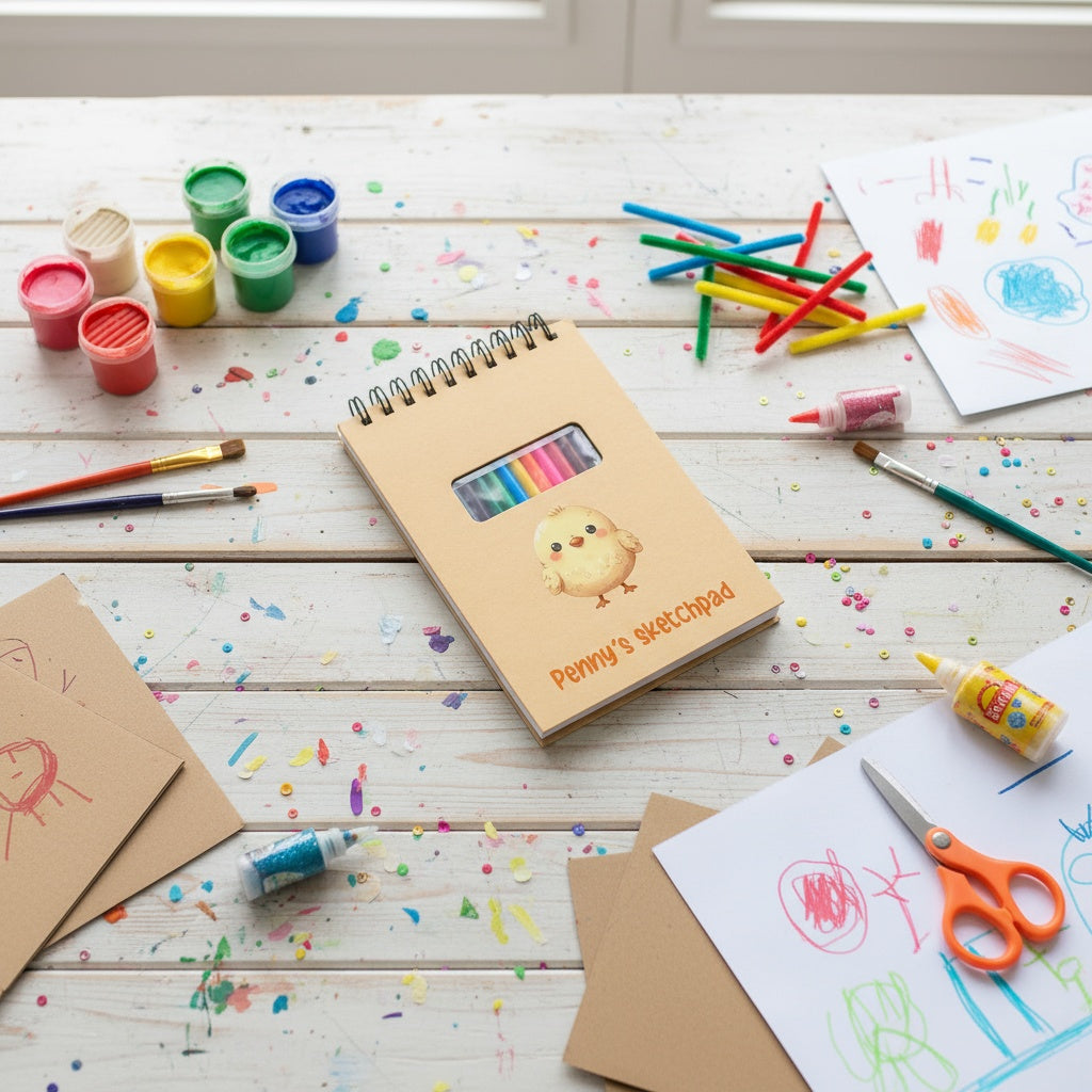 Customized Watercolor Animals Kids Sketchpad