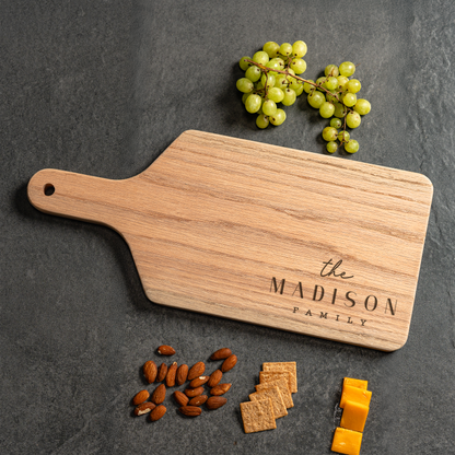 Customized Large Paddle Cutting Boards - Elegant Name & Date Designs